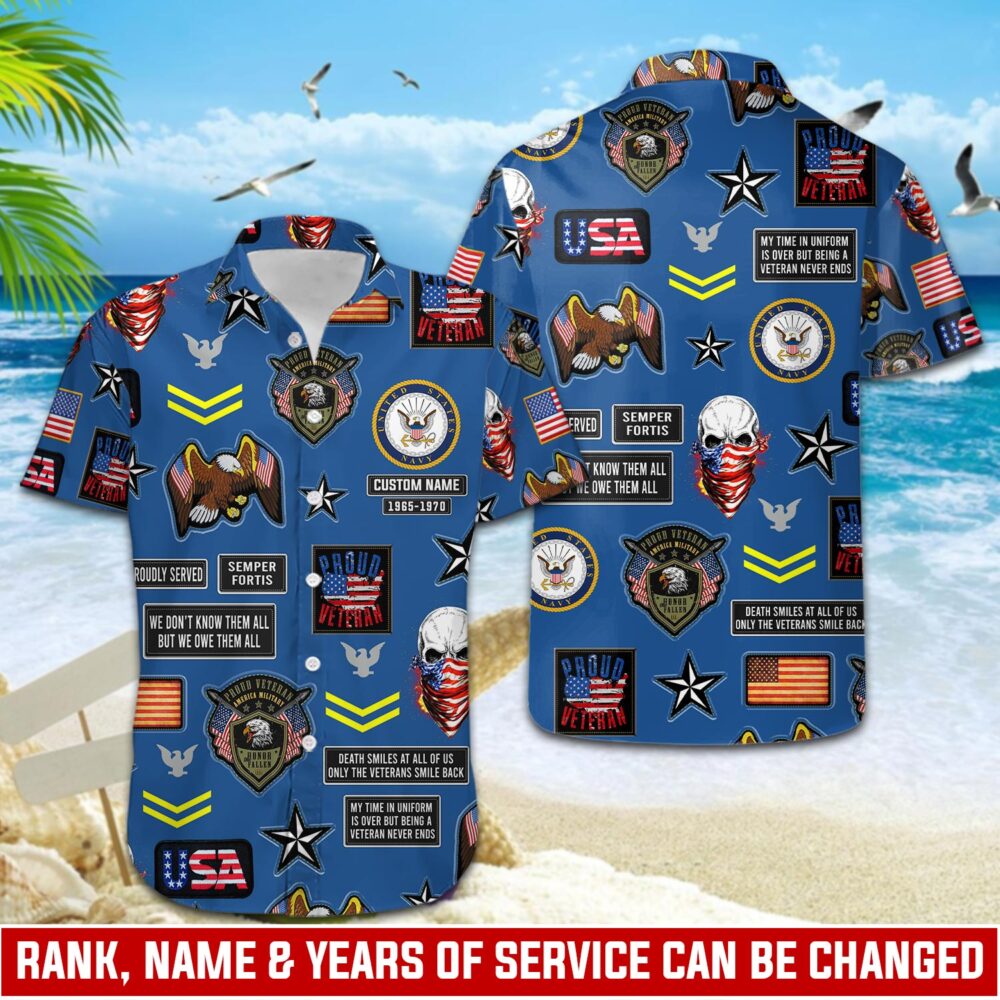 US Navy, E 2 Blue - Hawaii Shirt