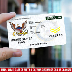 US Navy, E 2 Blue - Printed Metal Card