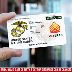 US Marine Corps, Lest We Forget - Printed Metal Card