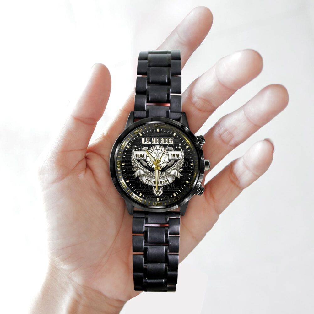 US Air Force, Honor The Fallen - Black Stainless Steel Watch - Image 2