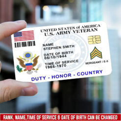 US Army - Printed Metal Card