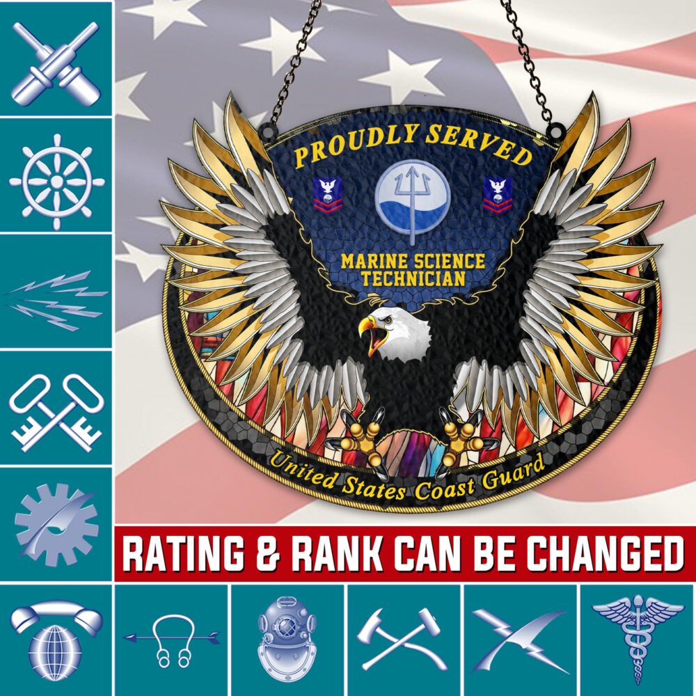 Coast Guard Rating, E 3 Blue - Suncatcher 6in
