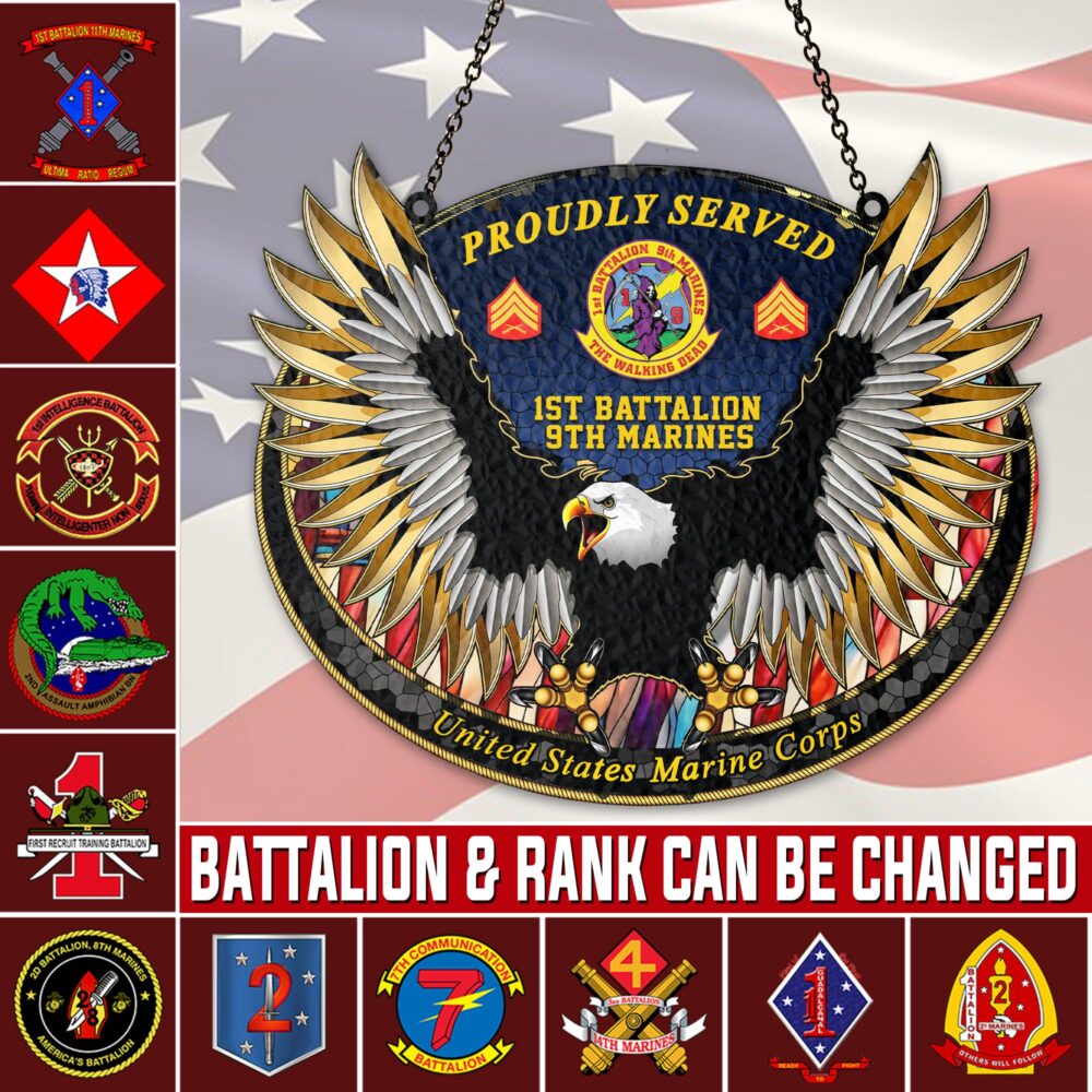 Marines Battalions, Duty, Honor, Country - Suncatcher 8in