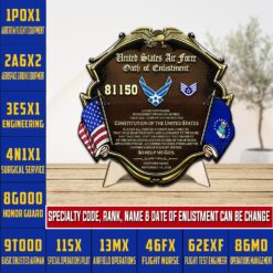 Air Force Specialty Code, E 7 Air Force Master Sergeant - 2 Layers Wooden Plaque 18x18in