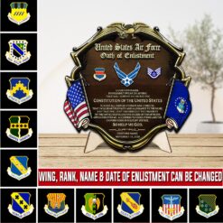 Air Force Wing, Duty, Honor, Country - 2 Layers Wooden Plaque 18x18in