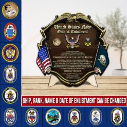 Navy Ship, Freedom Over Fear - 2 Layers Wooden Plaque 18x18in