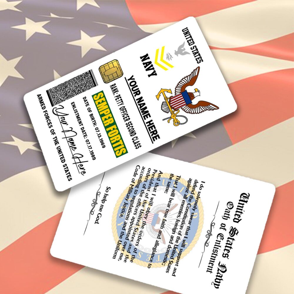 US Navy, E 4 Red - Printed Metal Card - Image 2