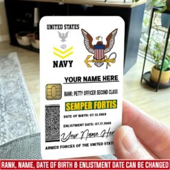 US Navy, E 4 Red - Printed Metal Card