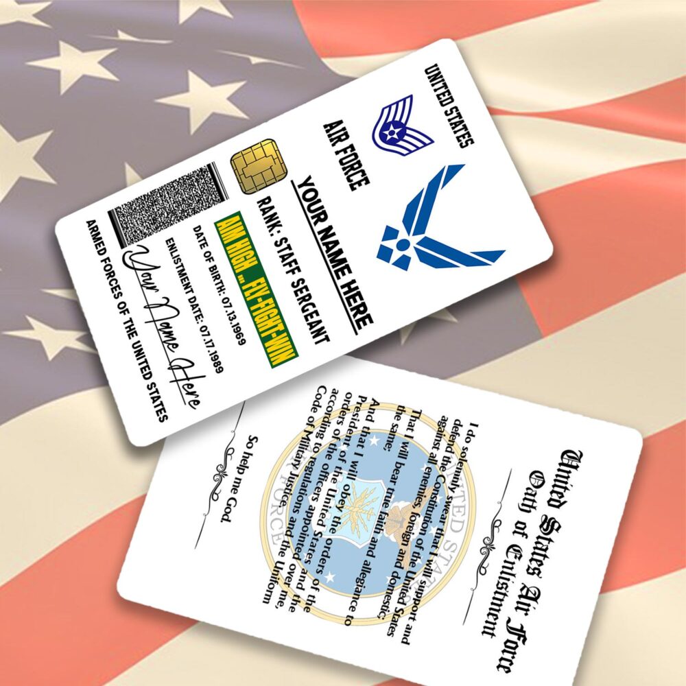 US Air Force , E 9 Air Force Chief Master Sergeant - Printed Metal Card - Image 2