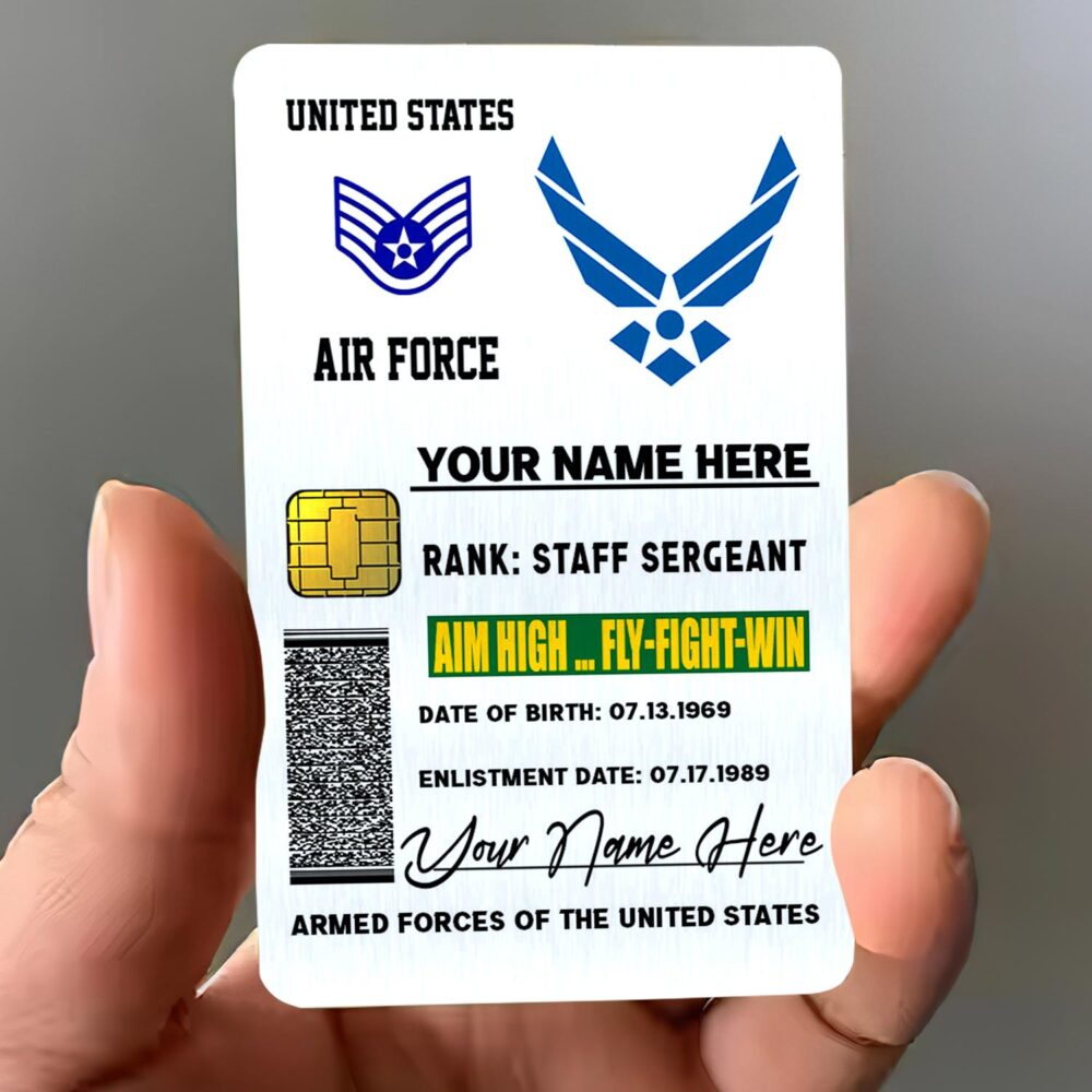 US Air Force , E 9 Air Force Chief Master Sergeant - Printed Metal Card - Image 3