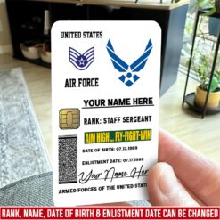 US Air Force , E 9 Air Force Chief Master Sergeant - Printed Metal Card