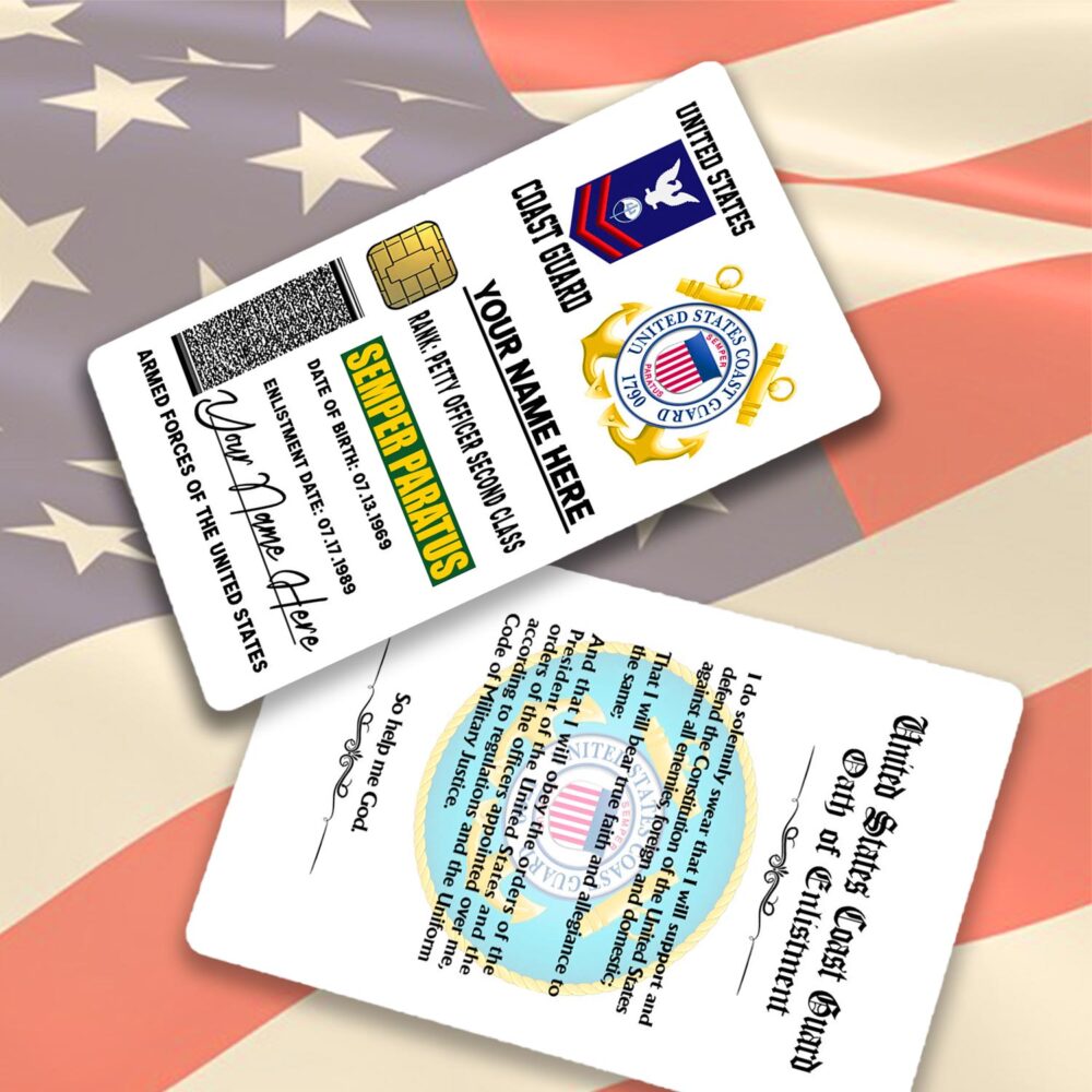 US Coast Guard, Born Ready - Printed Metal Card - Image 2