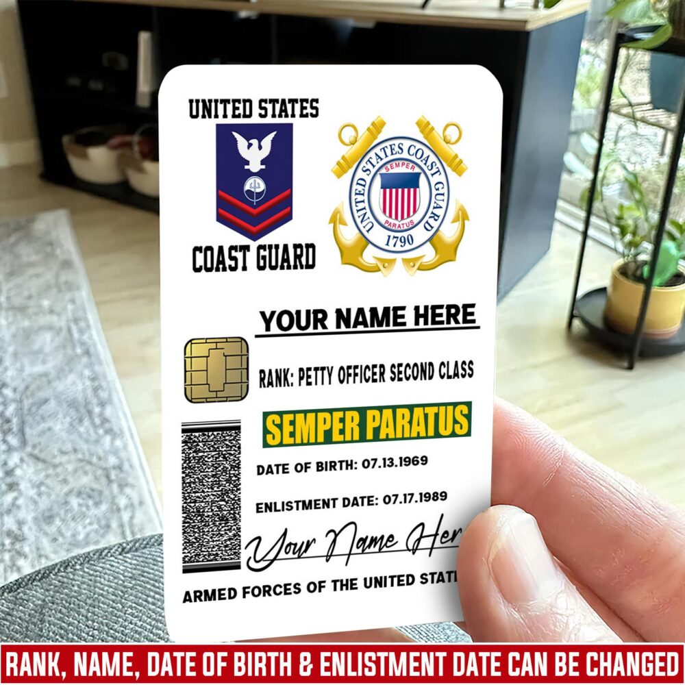 US Coast Guard, Born Ready - Printed Metal Card