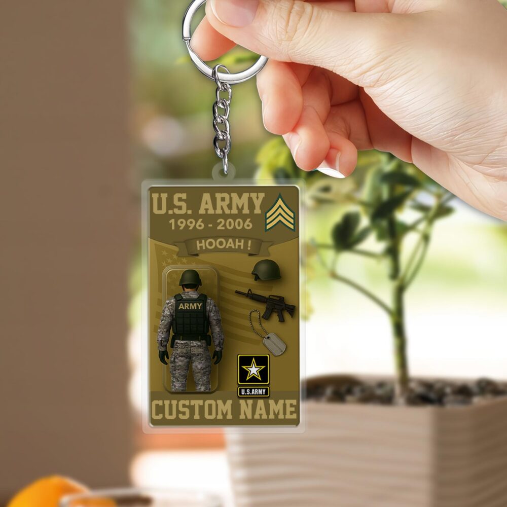 US Army, E 3 Army Private First Class - Acrylic Keychain - Image 2