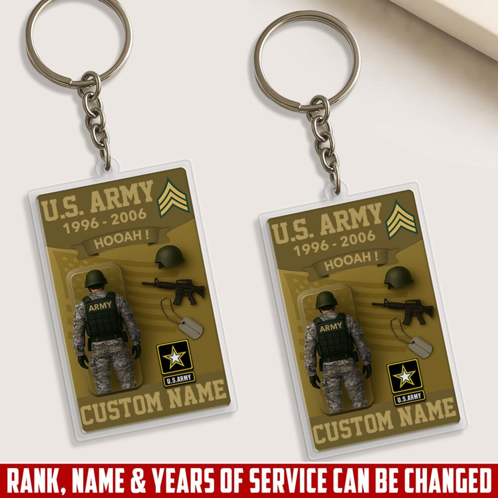 US Army, E 3 Army Private First Class - Acrylic Keychain