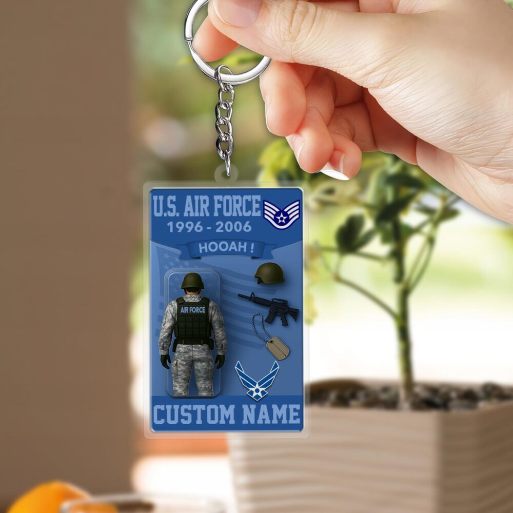 US Air Force, Land Of The Free, Because Of The Brave - Acrylic Keychain - Image 2