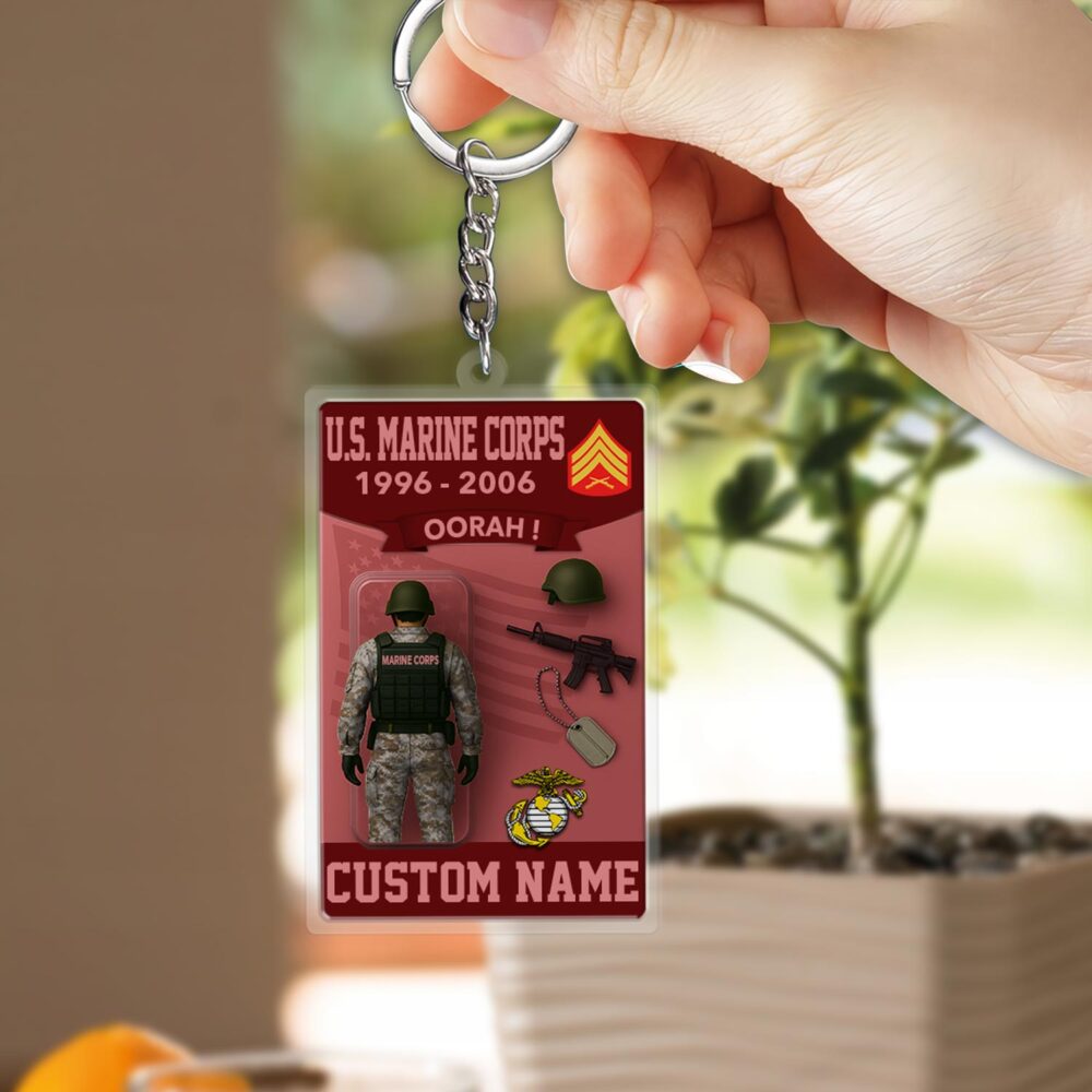 US Marine Corps, E 2 Marines Private First Class - Acrylic Keychain - Image 2