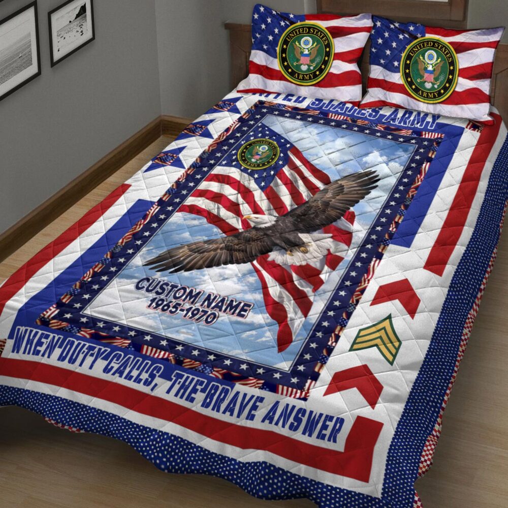 US Army, Duty, Honor, Country - Quilt Bed Set - Queen - Image 3