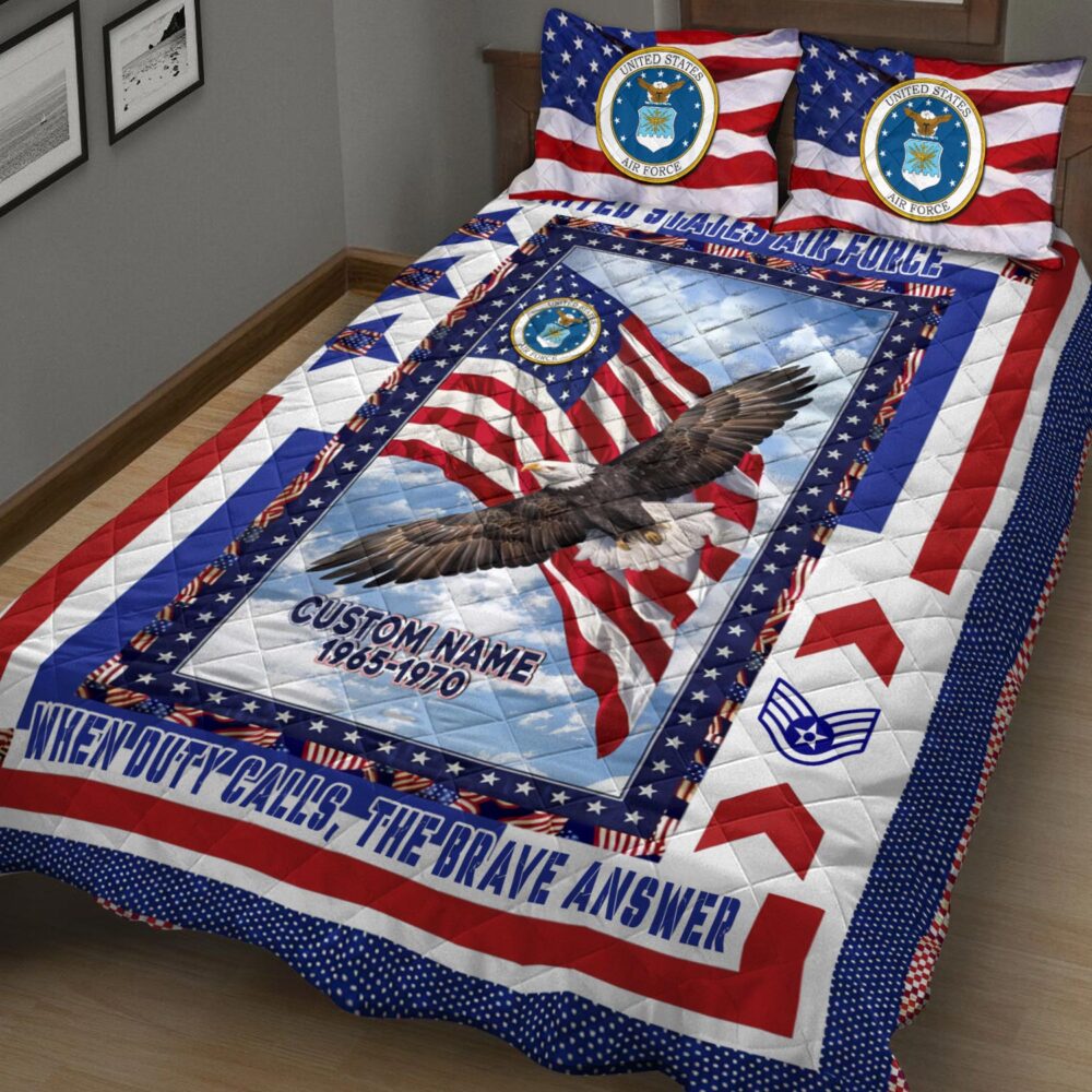 US Air Force, Defender of Freedom - Quilt Bed Set - King - Image 2