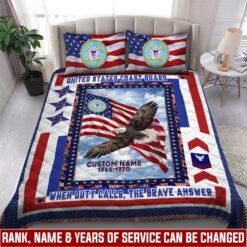 US Coast Guard, Freedom Over Fear - Quilt Bed Set - Twin