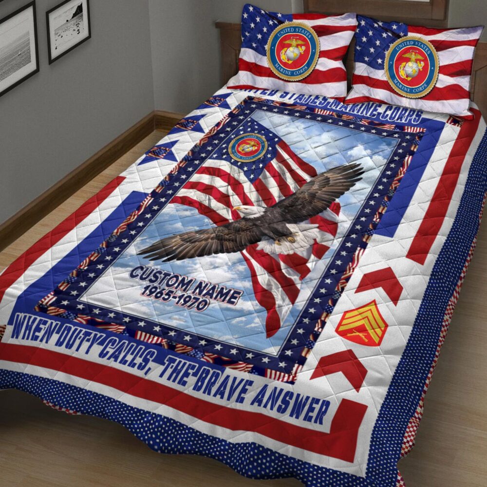 US Marine Corps, E 5 Marines Sergeant - Quilt Bed Set - King - Image 2