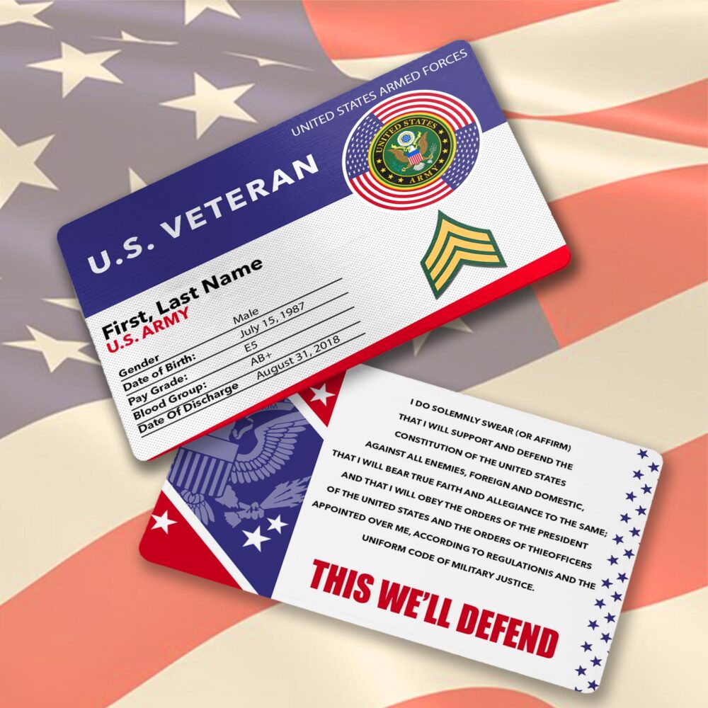 US Army, O 3 Army Captain - Printed Metal Card - Image 2
