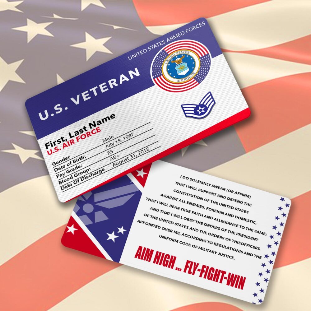 US Air Force , Duty, Honor, Country - Printed Metal Card - Image 2