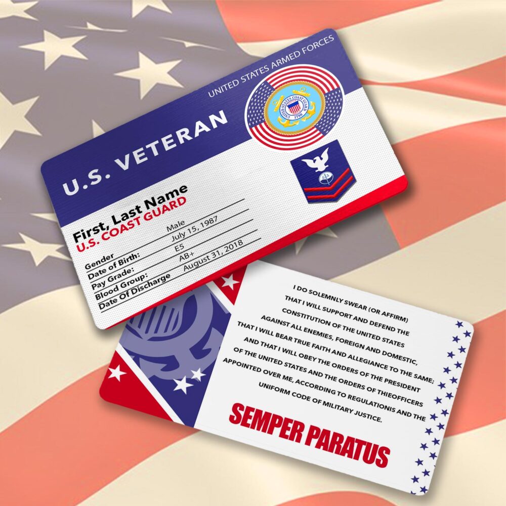 US Coast Guard, E 7 Red - Printed Metal Card - Image 2