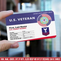 US Coast Guard, E 7 Red - Printed Metal Card