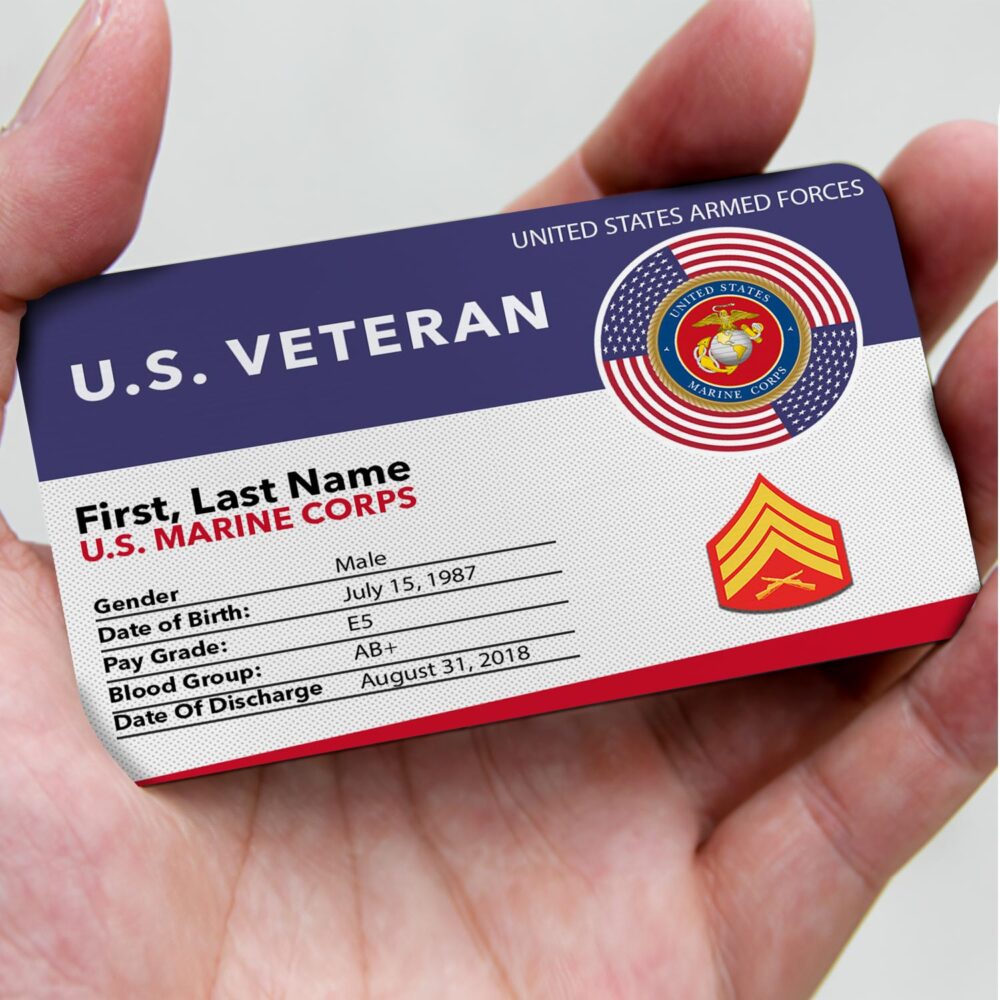 US Marine Corps, Honoring All Who Served - Printed Metal Card - Image 3