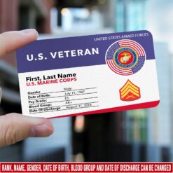 US Marine Corps, Honoring All Who Served - Printed Metal Card
