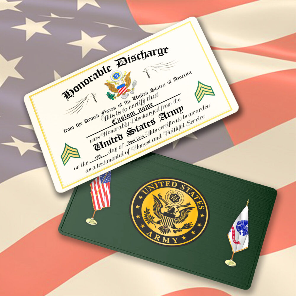 US Army, Remember - Honor - Respect - Printed Metal Card - Image 2