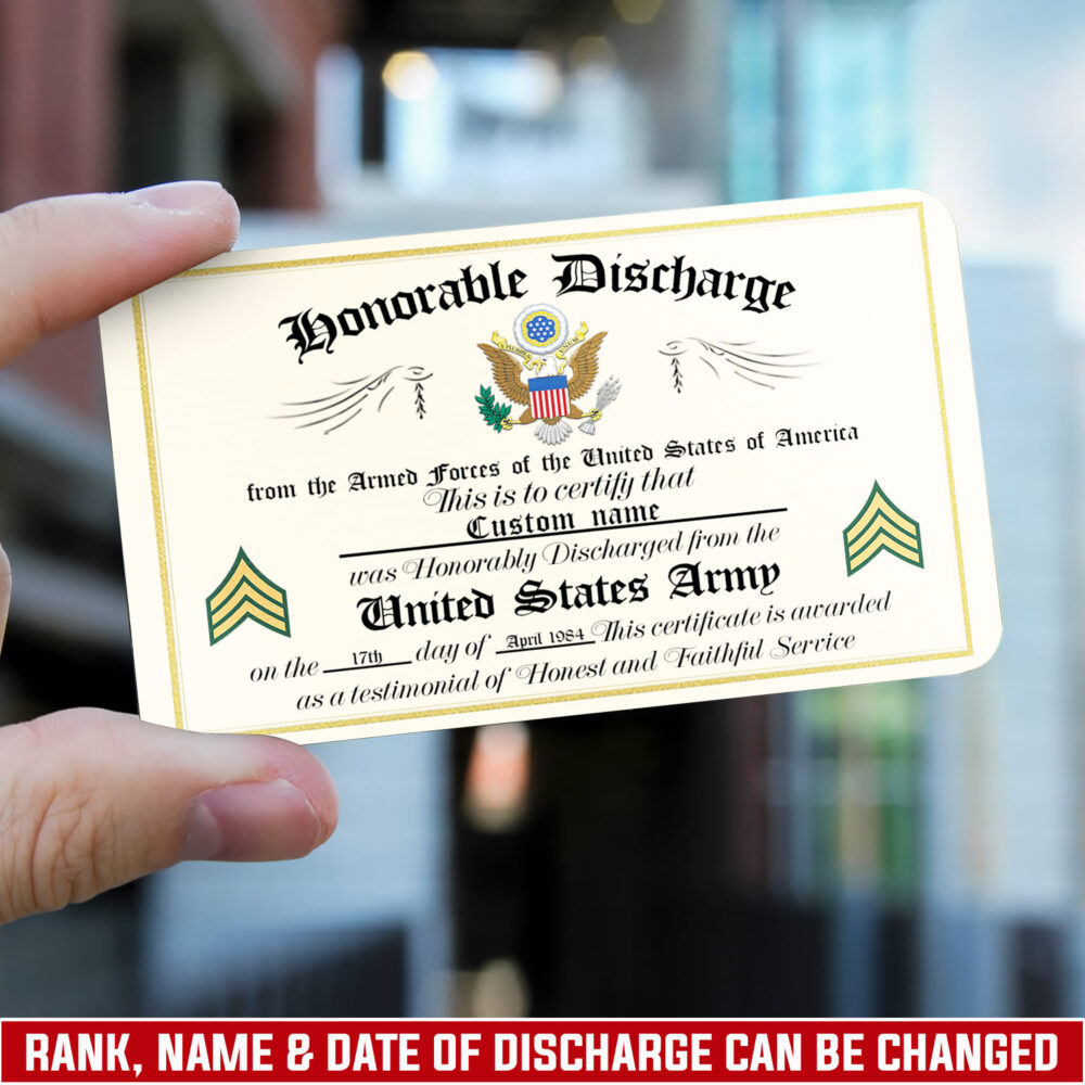 US Army, Remember - Honor - Respect - Printed Metal Card