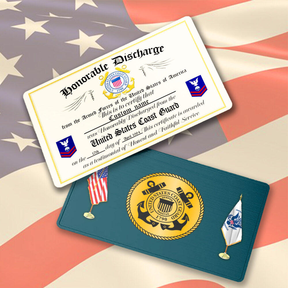 US Coast Guard, Land Of The Free, Because Of The Brave - Printed Metal Card - Image 2