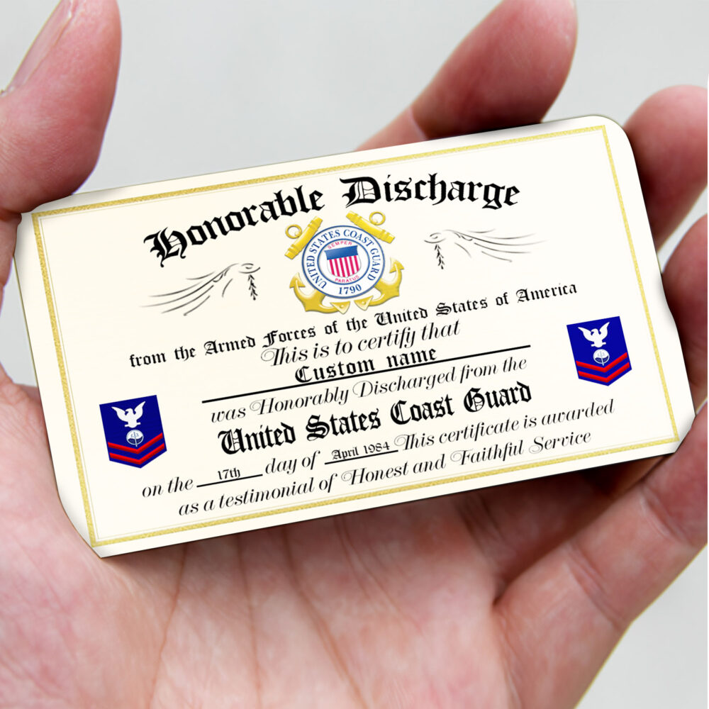 US Coast Guard, Land Of The Free, Because Of The Brave - Printed Metal Card - Image 3