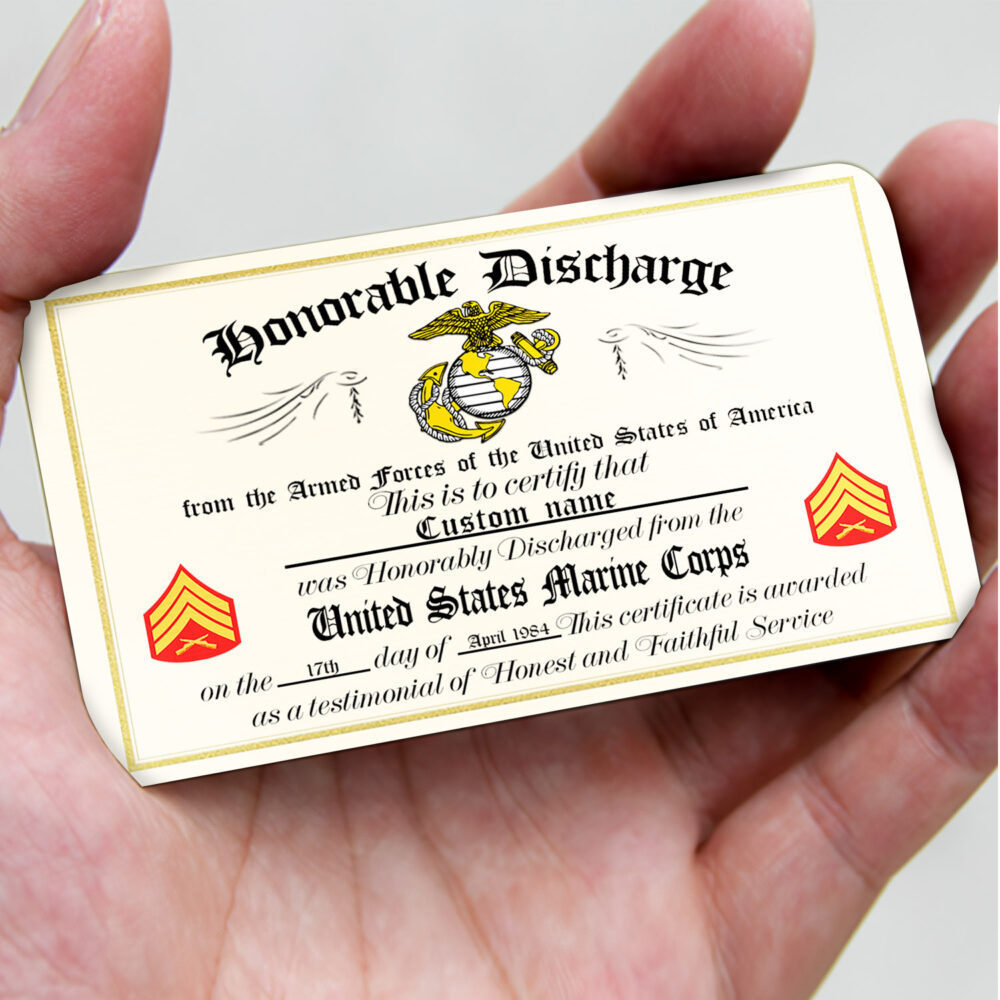 US Marine Corps, Remember - Honor - Respect - Printed Metal Card - Image 3