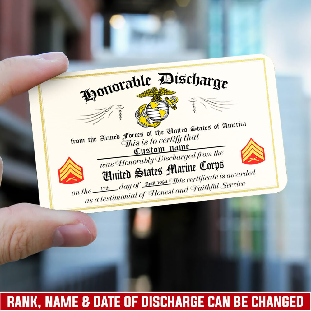 US Marine Corps, Remember - Honor - Respect - Printed Metal Card