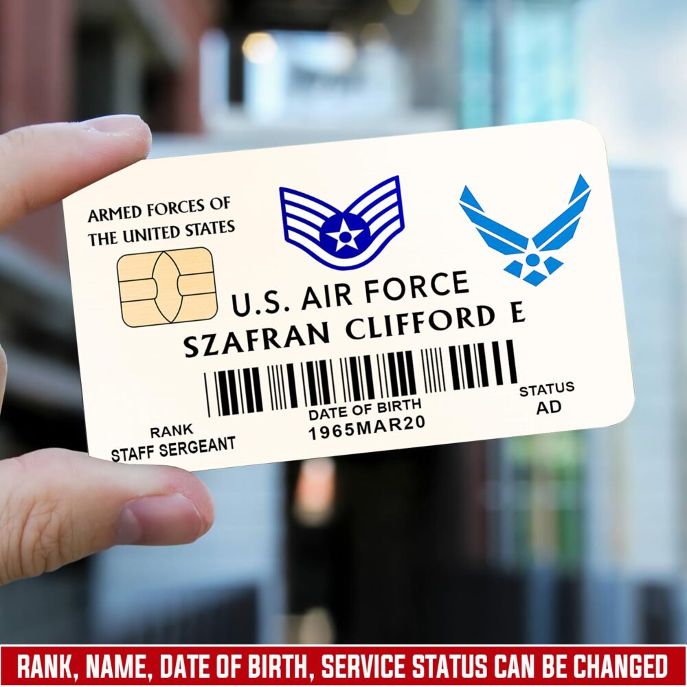 US Air Force , E 6 Air Force Technical Sergeant - Printed Metal Card