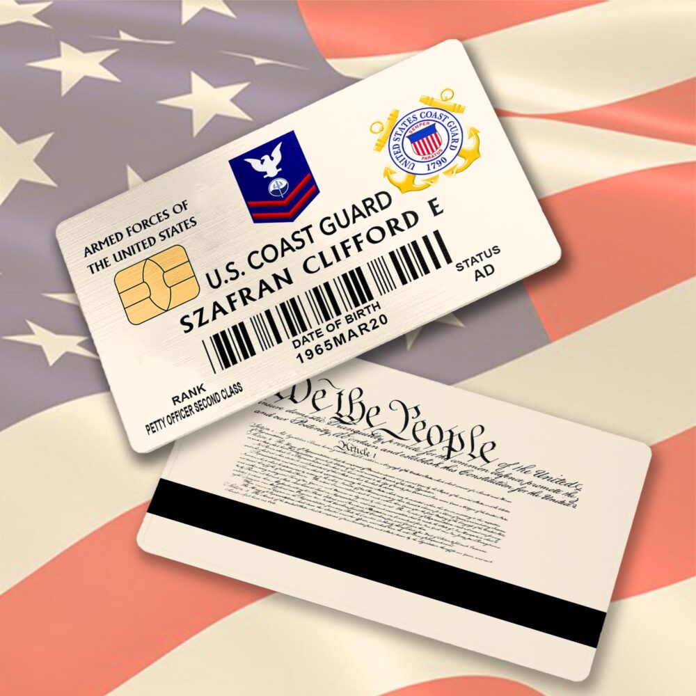 US Coast Guard, Land Of The Free, Because Of The Brave - Printed Metal Card - Image 2