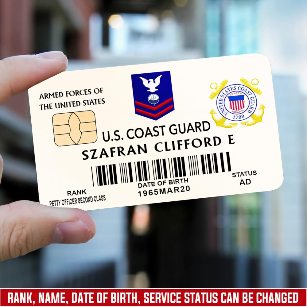 US Coast Guard, Land Of The Free, Because Of The Brave - Printed Metal Card