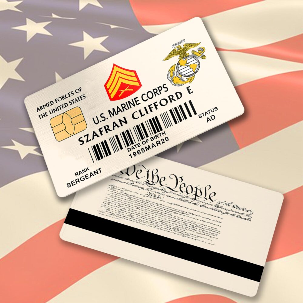 US Marine Corps, Remember - Honor - Respect - Printed Metal Card - Image 2