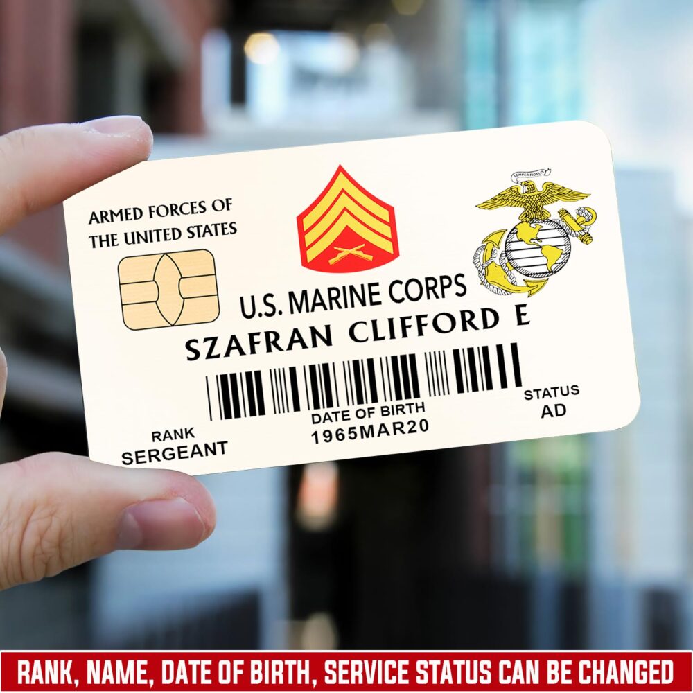 US Marine Corps, Remember - Honor - Respect - Printed Metal Card