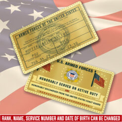 US Coast Guard - Printed Metal Card
