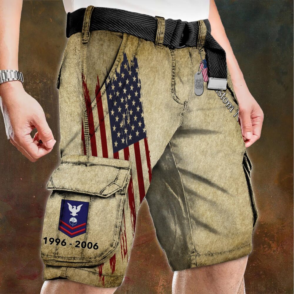 US Coast Guard, E 6 Gold - Cargo Shorts (Belt Excluded) - Image 4