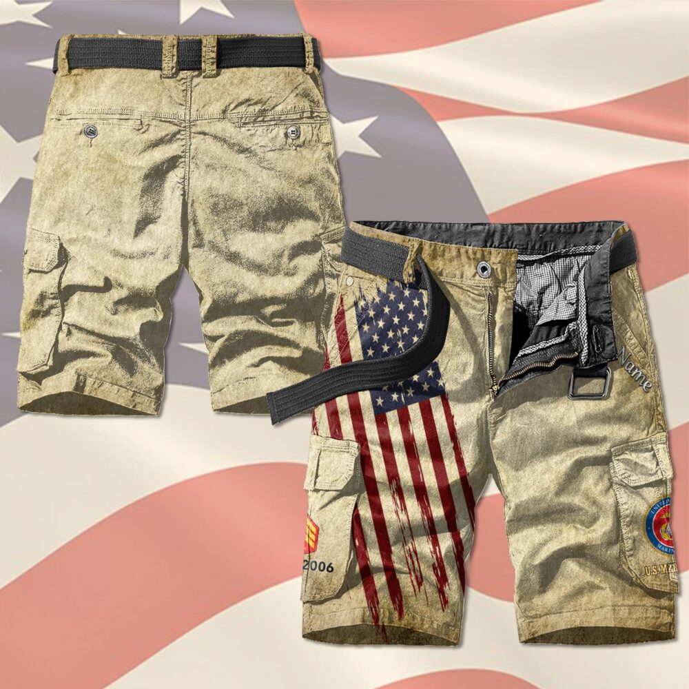 US Marine Corps, Freedom Over Fear - Cargo Shorts (Belt Excluded) - Image 2
