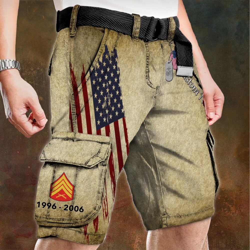US Marine Corps, Freedom Over Fear - Cargo Shorts (Belt Excluded) - Image 4