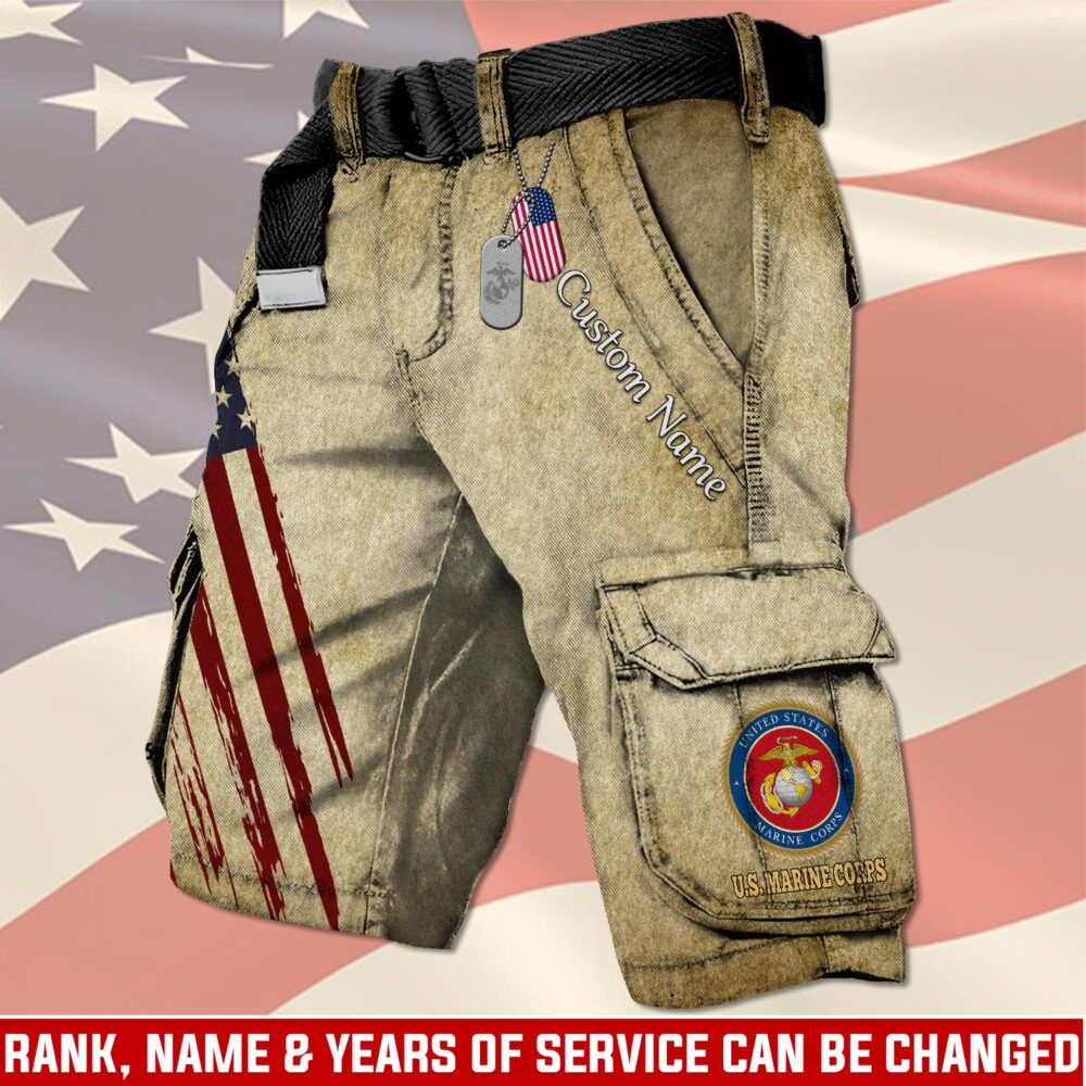 US Marine Corps, Freedom Over Fear - Cargo Shorts (Belt Excluded)