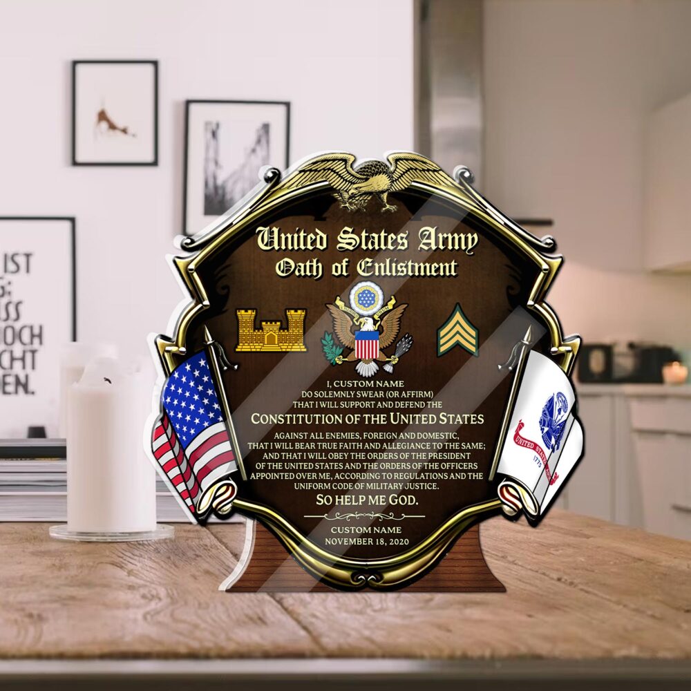 Army Branch, Duty, Honor, Country - Acrylic Plaque 4x4in - Image 2