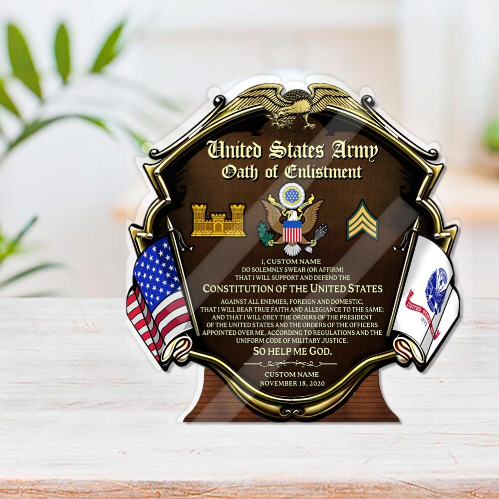Army Branch, Duty, Honor, Country - Acrylic Plaque 4x4in - Image 3