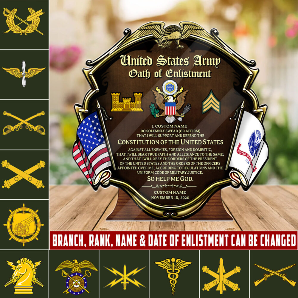 Army Branch, Duty, Honor, Country - Acrylic Plaque 4x4in